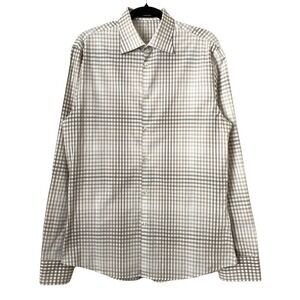 J. Lindeberg Shirt Mens 39 15.5 Gingham Check Cotton Long Sleeve Button Down